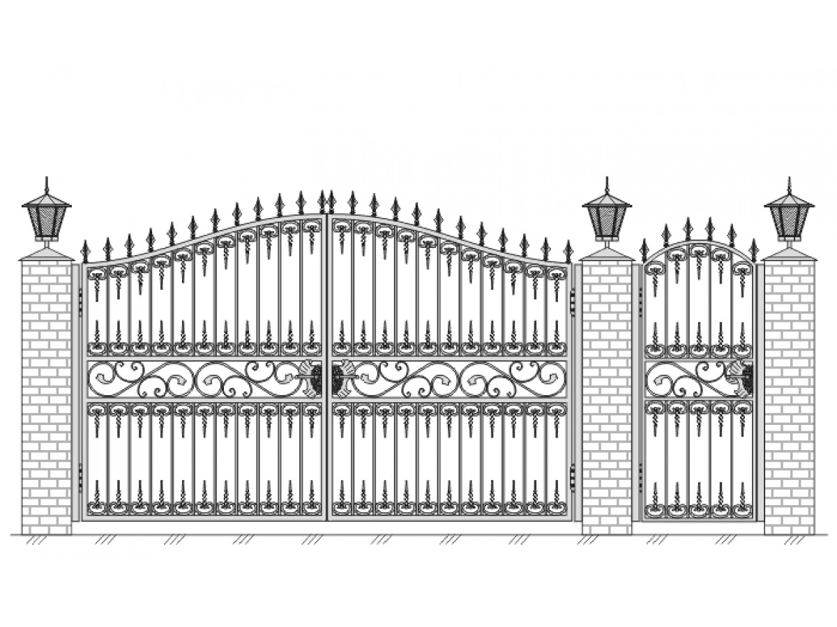 Кованые ворота v-023 (1 кв.м.)