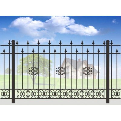 Кованый забор для дачи МС-1046